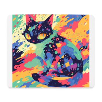 Cat, Cat Motif - Mouse Pad (horizontal) - white - Front