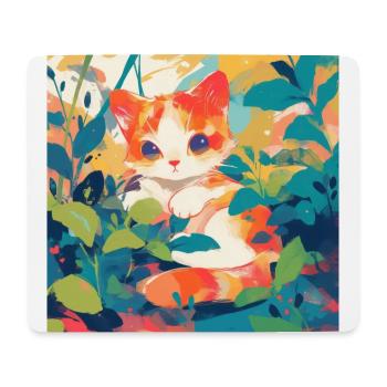 Cat, Cat Motif - Mouse Pad (horizontal) - white - Front