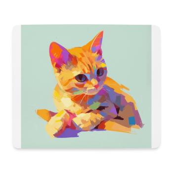 Chat, Motif De Chat - Tapis de souris (format paysage) - blanc - Devant