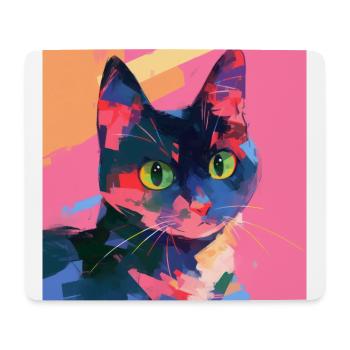 Chat, Motif De Chat - Tapis de souris (format paysage) - blanc - Devant