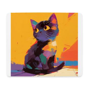 Chat, Motif De Chat - Tapis de souris (format paysage) - blanc - Devant