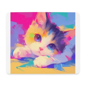 Chat, Motif De Chat - Tapis de souris (format paysage) - blanc - Devant