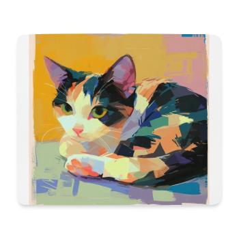 Chat, Motif De Chat - Tapis de souris (format paysage) - blanc - Devant