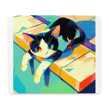Chat, Motif De Chat - Tapis de souris (format paysage) - blanc - Devant
