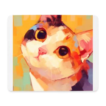 Chat, Motif De Chat - Tapis de souris (format paysage) - blanc - Devant