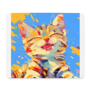 Chat, Motif De Chat - Tapis de souris (format paysage) - blanc - Devant