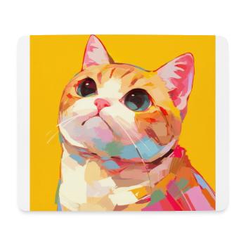 Chat, Motif De Chat - Tapis de souris (format paysage) - blanc - Devant