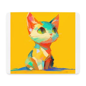 Chat, Motif De Chat - Tapis de souris (format paysage) - blanc - Devant