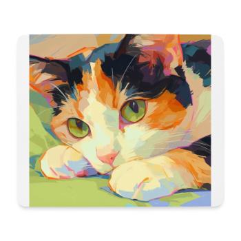 Chat, Motif De Chat - Tapis de souris (format paysage) - blanc - Devant