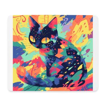 Chat, Motif De Chat - Tapis de souris (format paysage) - blanc - Devant