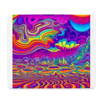 Buntes Mauspad Psychedelische Landschaft - Mousepad (Querformat) - Weiß - Vorne