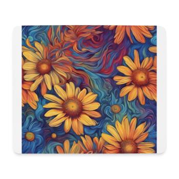 tapis de souris coloré tourbillonnant fleurs Tapis de souris - Tapis de souris (format paysage) - blanc - Devant