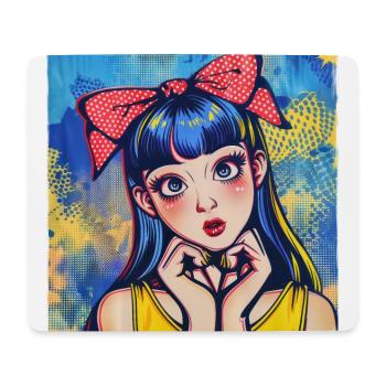 Anime, Fille, Rétro, Waifu, Japon, Années 60 - Tapis de souris (format paysage) - blanc - Devant