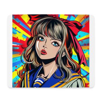 anime, mädchen, retro, waifu, japan - Mousepad (Querformat) - Weiß - Vorne