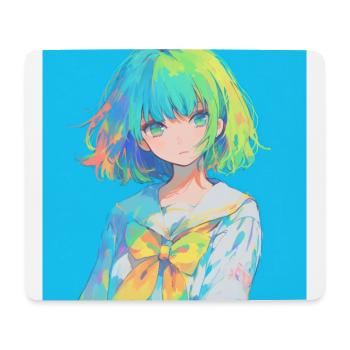 anime, schulmädchen, waifu, japan - Mousepad (Querformat) - Weiß - Vorne