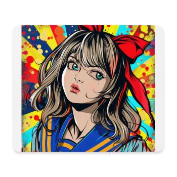 Anime, Fille, Rétro, Waifu, Japon, Années 60 - Tapis de souris (format paysage) - blanc - Devant