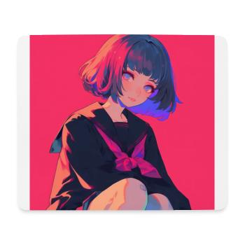 anime, schulmädchen, waifu, japan - Mousepad (Querformat) - Weiß - Vorne