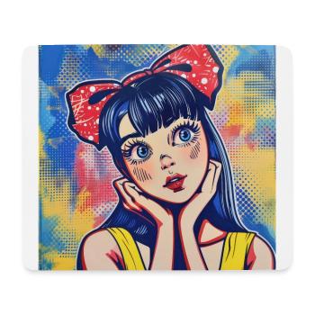 anime, retro waifu, japan - Mousepad (Querformat) - Weiß - Vorne