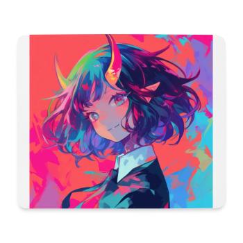 anime demon, waifu, japan - Mousepad (Querformat) - Weiß - Vorne