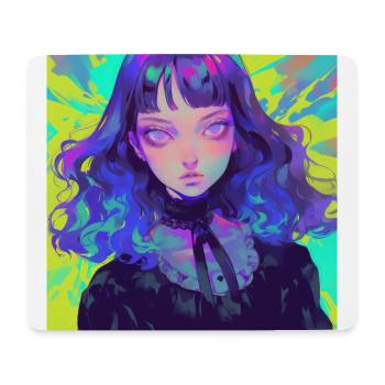 anime, gothic girl, waifu, japan - Mousepad (Querformat) - Weiß - Vorne