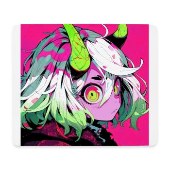 anime, demon girl, waifu, japan - Mousepad (Querformat) - Weiß - Vorne