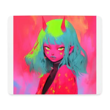 anime demon, waifu, japan - Mousepad (Querformat) - Weiß - Vorne