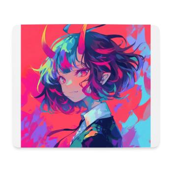 anime demon, waifu, japan - Mousepad (Querformat) - Weiß - Vorne