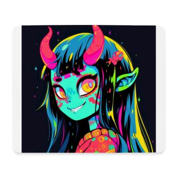 anime demon, waifu, japan - Mousepad (Querformat) - Weiß - Vorne