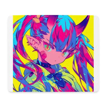 anime, demon girl, waifu, japan - Mousepad (Querformat) - Weiß - Vorne
