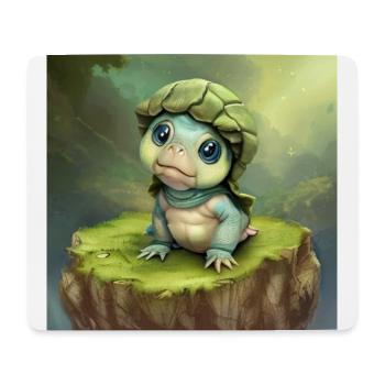 Entzückende Baby-Schildkröte Fancy - Mousepad (Querformat) - Weiß - Vorne