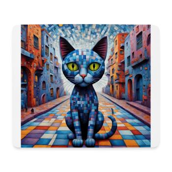 Surreale Pop-Tiere 11 Katze - Mousepad (Querformat) - Weiß - Vorne