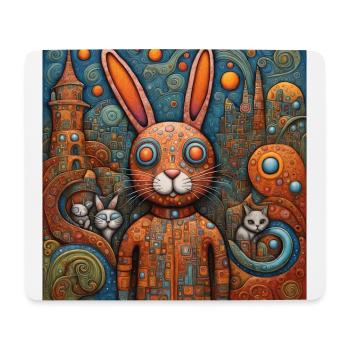 Surreal Pop Animals 9 Rabbit - Mouse Pad (horizontal) - white - Front