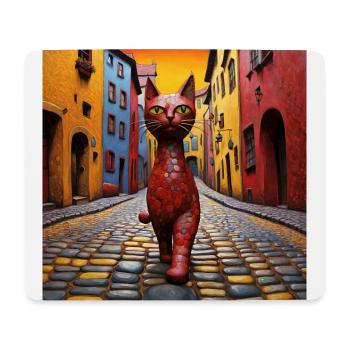 Surreal Pop Animals 7 Cat - Mouse Pad (horizontal) - white - Front