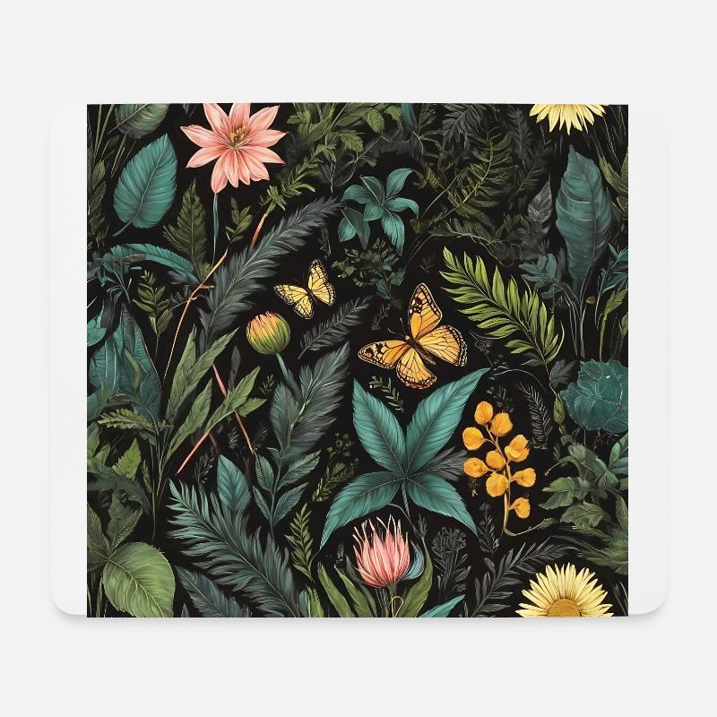 Schmetterlinge im Laub #butterfly #flowers - Mousepad (Querformat) - Weiß