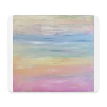 Aura des Glücks abstraktes pastellfarbenes Gemälde - Mousepad (Querformat) - Weiß - Vorne