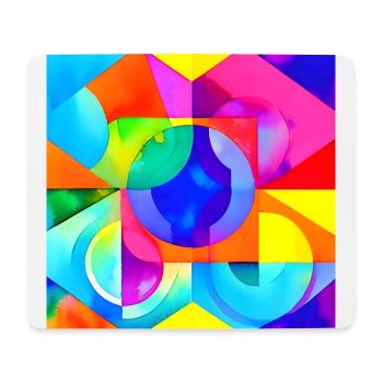 Aquarell Formen Buntes Design Mauspad - Mousepad (Querformat) - Weiß - Vorne