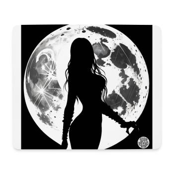 Silhouette d’une femme - Lune - Tapis de souris (format paysage) - blanc - Devant