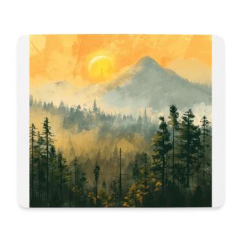 Mountains, Landscape, Nature, Trees, Sun - Mouse Pad (horizontal) - white - Front