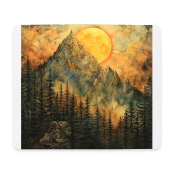 Mountains, Landscape, Nature, Trees, Sun - Mouse Pad (horizontal) - white - Front