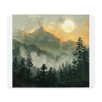Mountains Landscape Nature Trees Sun - Mouse Pad (horizontal) - white - Front