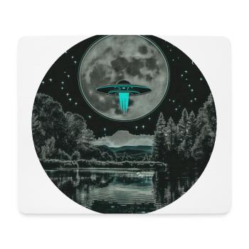 OVNI Nature Lune Lac Alien - Tapis de souris (format paysage) - blanc - Devant