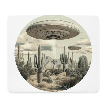 OVNI, Nature, Extraterrestre, Cactus, Cactus, Désert - Tapis de souris (format paysage) - blanc - Devant