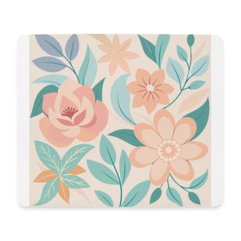 blumenmuster in zarten pastell - Mousepad (Querformat) - Weiß - Vorne