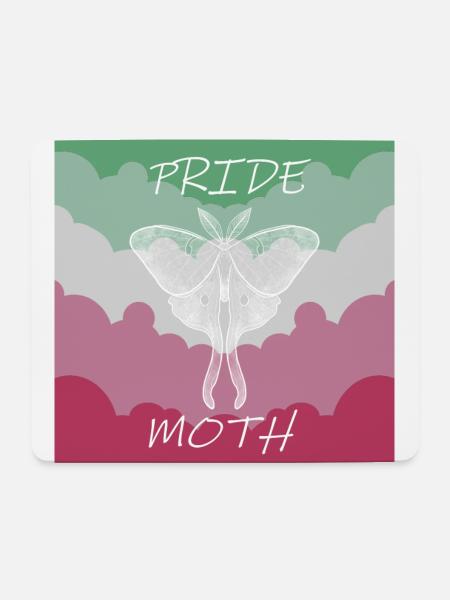 PRIDE MOTH ABROSEXUAL - Mouse Pad (horizontal) - white