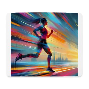 Laufende Frau 1 - Mousepad (Querformat) - Weiß - Vorne