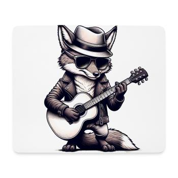 Guitare Fox de dessin animé personnalisée TShirt - Tapis de souris (format paysage) - blanc - Devant