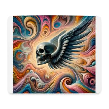 Skull with wings (colorful) - Mouse Pad (horizontal) - white - Front