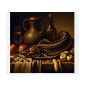 Still Life with Fish 1 - Mouse Pad (horizontal) - white - Front