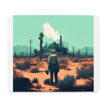 Wüstenwanderer - Mousepad (Querformat) - Weiß - Vorne