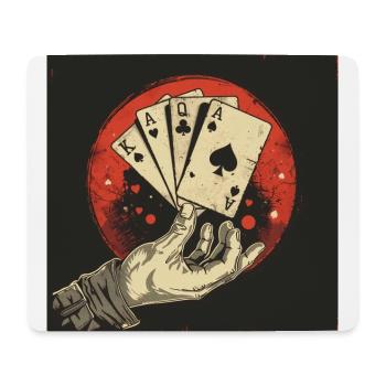 Poker Cartes à jouer Jeux d’argent Casino Art - Tapis de souris (format paysage) - blanc - Devant